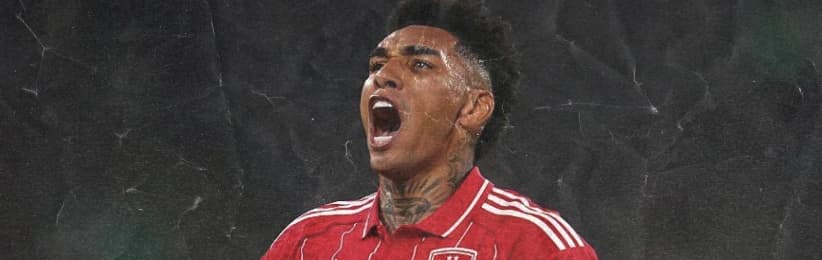 Soccer player celebrating