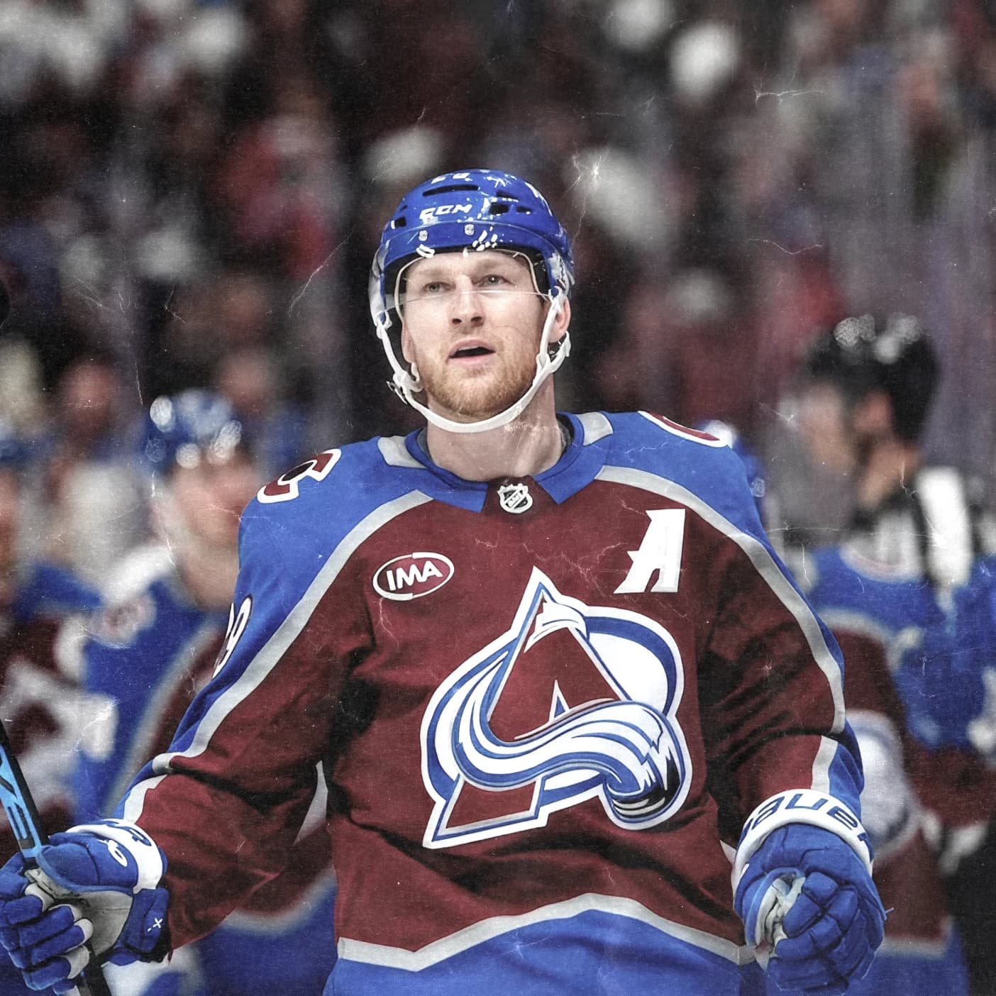 Nathan MacKinnon of the Colorado Avalanche skates up ice